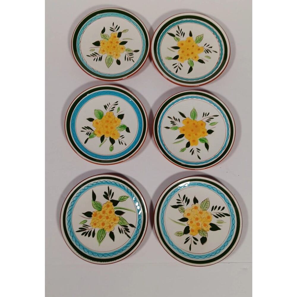 Set of 6 Stangl Pottery Bread Butter Plates Country Garden Hand Painted Vintage
